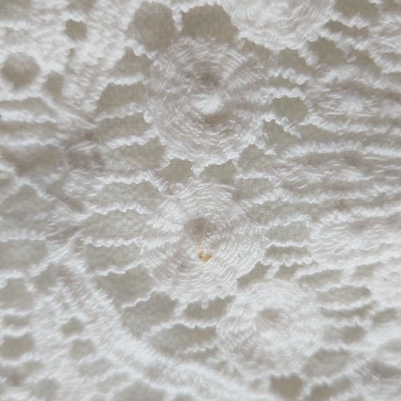 Ivory Sheer Long Sleeve Blouse with crochet detail - Picture 3 of 8